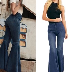 Free People corset waist high rise wide …